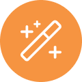 wand icon orange background
